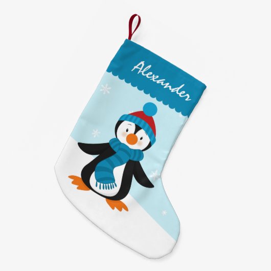 Petite Chaussette De Noël Bas mignon de Noël de pingouin (Devant (Accrochage))