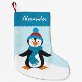 Petite Chaussette De Noël Bas mignon de Noël de pingouin (Devant)