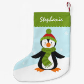 Petite Chaussette De Noël Bas mignon de Noël de pingouin (Dos)