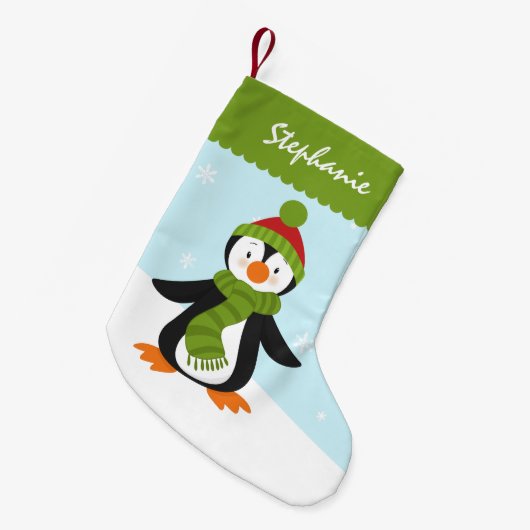 Petite Chaussette De Noël Bas mignon de Noël de pingouin (Devant (Accrochage))