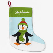 Petite Chaussette De Noël Bas mignon de Noël de pingouin (Devant)