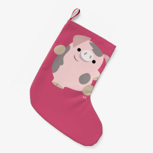 Petite Chaussette De Noël Bas mignon de Noël de porc de danse de bande