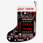 Petite Chaussette De Noël Bas nommé du rouge 2 de circuit bilatéral (Dos)