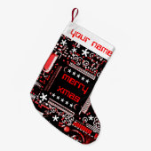 Petite Chaussette De Noël Bas nommé du rouge 2 de circuit bilatéral (Devant (Accrochage))