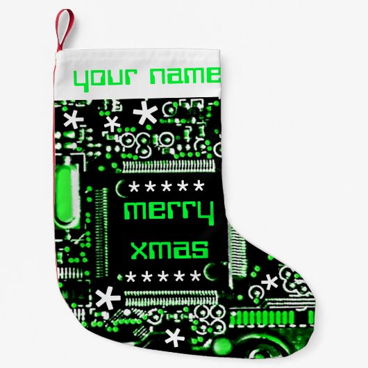 Petite Chaussette De Noël Bas nommé du vert 2 de circuit (Devant)