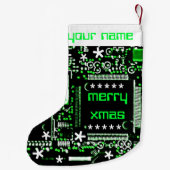 Petite Chaussette De Noël Bas nommé du vert 2 de circuit bilatéral (Dos)