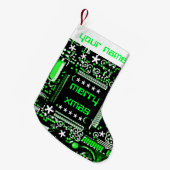 Petite Chaussette De Noël Bas nommé du vert 2 de circuit bilatéral (Devant (Accrochage))