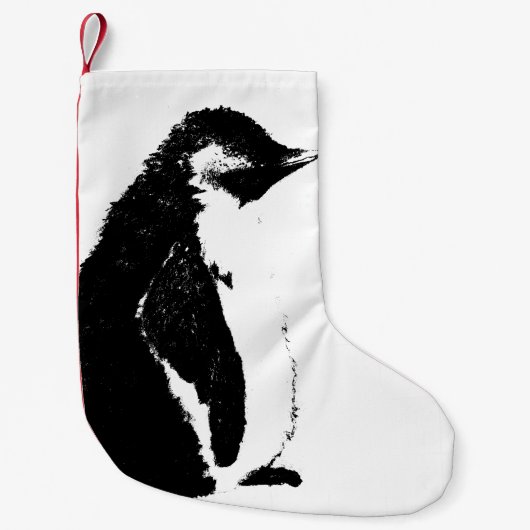 Petite Chaussette De Noël Bas parfait de Noël de pingouin (Devant)