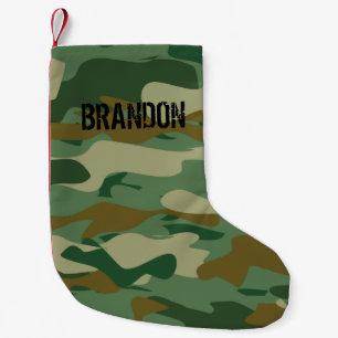 Petite Chaussette De Noël Bas personnalisé de Noël de camouflage d'armée