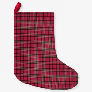 Petite Chaussette De Noël Bas plaid rouge