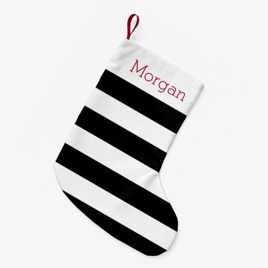 Petite Chaussette De Noël Bas rayé noir et blanc (Devant (Accrochage))