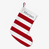 Petite Chaussette De Noël Bas rayé rouge (Devant (Accrochage))