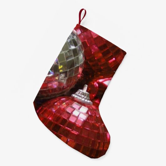 Petite Chaussette De Noël Bas Red Baubles (Devant (Accrochage))