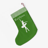 Petite Chaussette De Noël Bas rouge et vert de Noël de danseur de rayure (Dos (Accrochage))