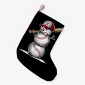 Petite Chaussette De Noël Baseball Snowman Balls Neige Noël Noël Noël cadeau (Devant (Accrochage))