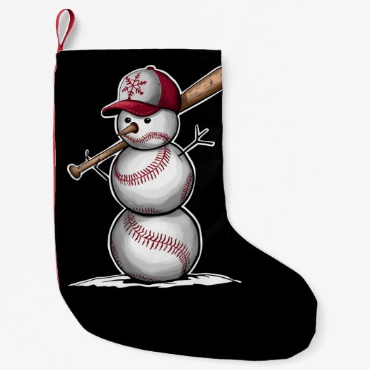 Petite Chaussette De Noël Baseball Snowman Balls Neige Noël Noël Noël cadeau (Devant)