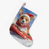 Petite Chaussette De Noël Basenji Chien en rebord Laisser neiger Noël (Devant (Accrochage))