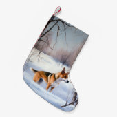 Petite Chaussette De Noël Basenji Laisser neiger Noël (Devant (Accrochage))