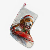Petite Chaussette De Noël Basset Hound Dog in Sledge Let it Neige Noël (Devant (Accrochage))