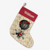 Petite Chaussette De Noël Bateau Steampunk avec Red Roses Noël (Devant (Accrochage))