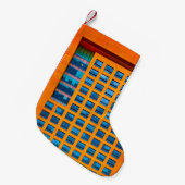 Petite Chaussette De Noël Bâtiment bleu et orange (Devant (Accrochage))