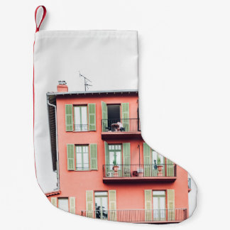 PETITE CHAUSSETTE DE NOËL BÂTIMENT DE 4 ÉTAGES ORANGE ET VERT