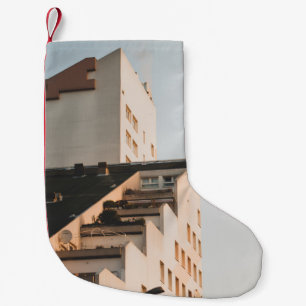 PETITE CHAUSSETTE DE NOËL BÂTIMENT EN BÉTON BLANC