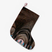 Petite Chaussette De Noël Bâtiment en bois Brown et noir intérieur (Devant (Accrochage))