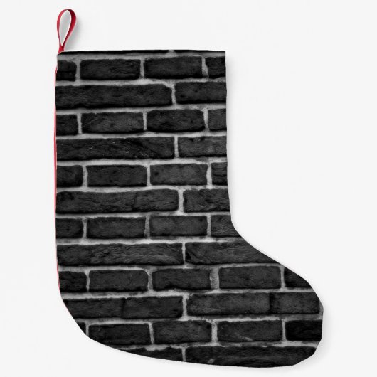 Petite Chaussette De Noël Bâtiment mur en brique de mur (Devant)