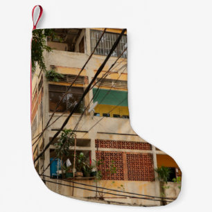 Petite Chaussette De Noël Bâtiment Vintage coloré - vietnamien, ancien,