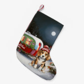Petite Chaussette De Noël Beagle d'hiver Caravan Christmas Adventure (Devant (Accrochage))