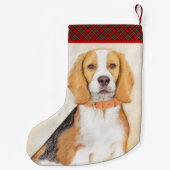 Petite Chaussette De Noël Beagle Hound Dog Peinture Animal Art original (Dos)