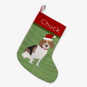 Petite Chaussette De Noël Beagle père Noël personnalisé (Devant (Accrochage))