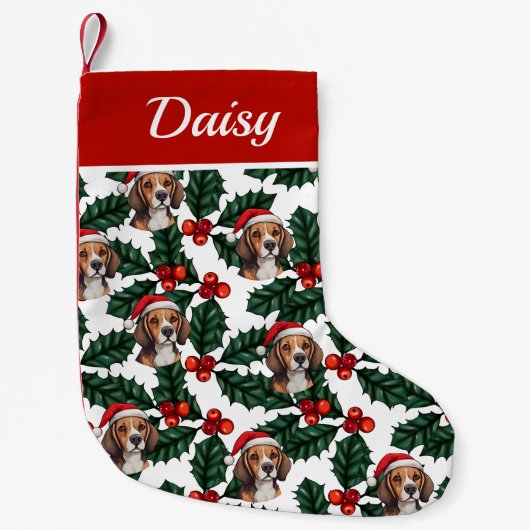 Petite Chaussette De Noël Beagles et Holly (Devant)