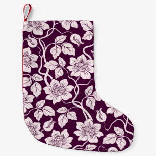 Petite Chaussette De Noël Beau Arrière - plan Floral