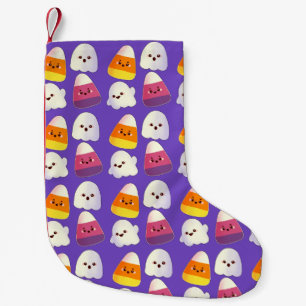 Petite Chaussette De Noël Beau Bonbon Halloween Et Motif Fantôme