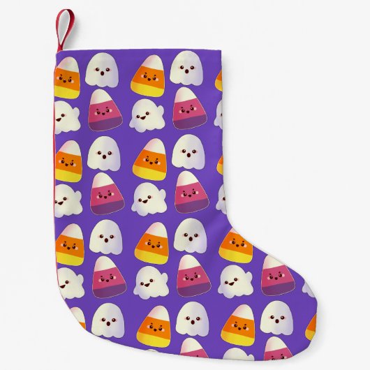 Petite Chaussette De Noël Beau Bonbon Halloween Et Motif Fantôme (Devant)