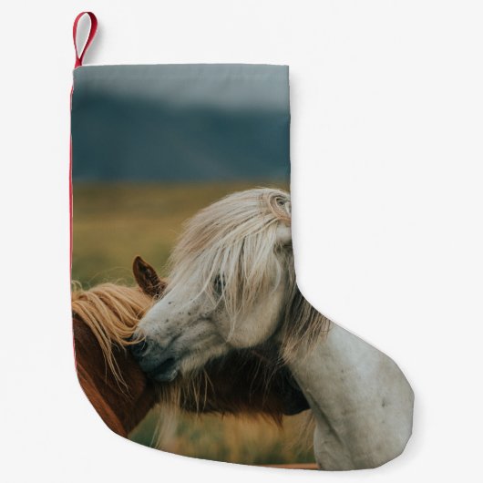 PETITE CHAUSSETTE DE NOËL BEAU CHEVAL COUPLE (Devant)