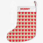 Petite Chaussette De Noël Beau Motif de coeur (Dos)