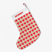 Petite Chaussette De Noël Beau Motif de coeur (Dos (Accrochage))