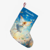 Petite Chaussette De Noël Beautiful Angel Flying in Clouds with Butterflies (Devant (Accrochage))