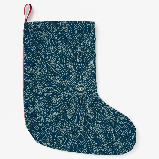 Petite Chaussette De Noël Beautiful blue lace ornament, merry christmasabst (Devant)