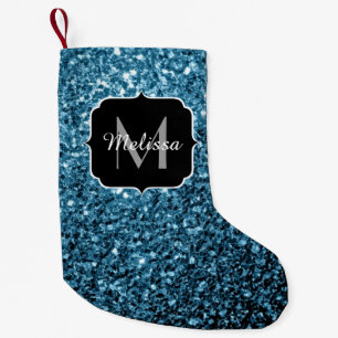 Petite Chaussette De Noël Bébé bleu clair faux parties scintillant scintille