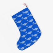 Petite Chaussette De Noël Bébé bleu mignon Garçon Narwhal Custom 1er Noël (Dos (Accrochage))