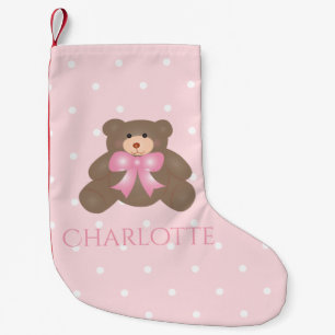 Petite Chaussette De Noël Bébé doux d'ours de nounours de ruban mignon de
