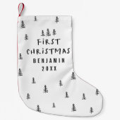 Petite Chaussette De Noël bébé moderne élégant premier noël (Devant)
