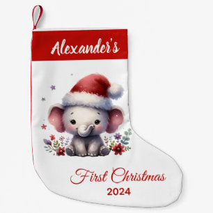 Petite Chaussette De Noël Bébé premier Noël mignon Eléphant personnalisé