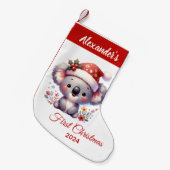 Petite Chaussette De Noël Bébé premier Noël mignon Koala Ours personnalisé (Devant (Accrochage))