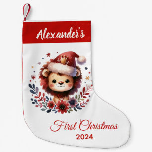 Petite Chaussette De Noël Bébé premier Noël mignon Lion personnalisé