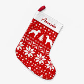 Petite Chaussette De Noël Bedlington Terrier Silhouettes Chiens de vacances  (Devant (Accrochage))